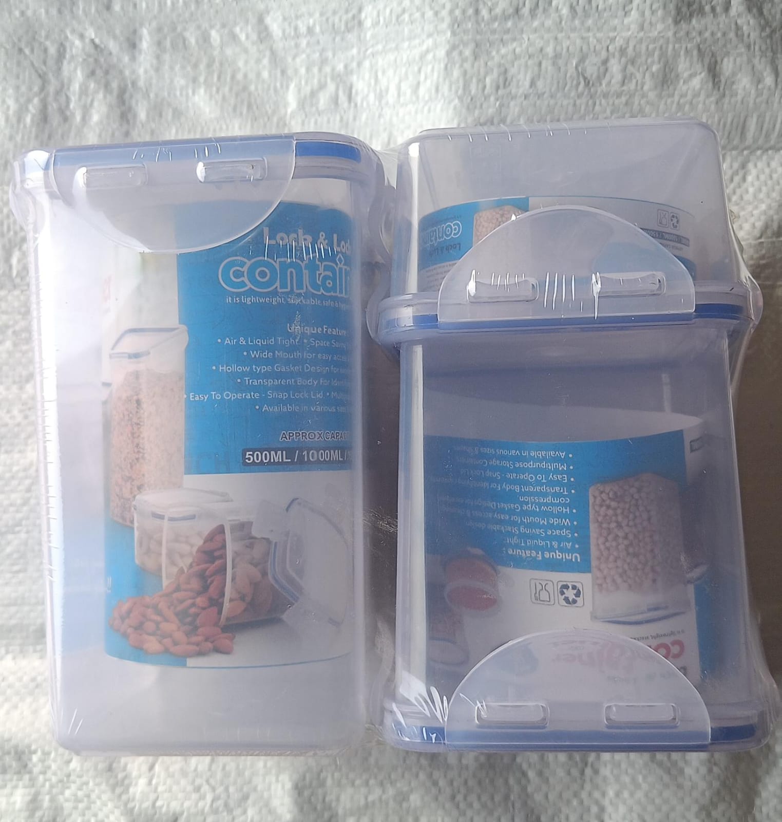 5827 Rectangle ABS Airtight Food Storage Containers with Leak Proof Locking Lid Storage container set of 3 Pc (Approx Capacity 500ml,1000ml,1500ml, Transparent) 5827 Rectangle ABS Airtight Food Storage Containers with Leak Proof Locking Lid Storage container set of 3 Pc (Approx Capacity 500ml,1000ml,1500ml, Transparent)